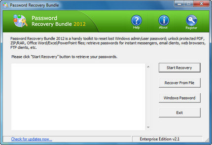 لإسترجاع كلمات السر Password Recovery Bundle 2013