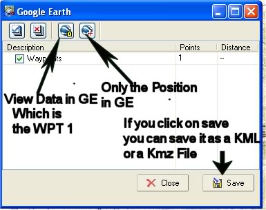 Loading waypoints into Google Earth Dave4