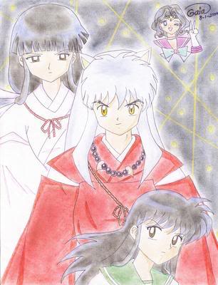 Mis primeros fans arts! Kikyou_vs_kagome