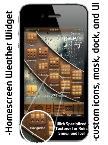 Engraved Wood HD v7.0.0 Full de lo mejor en temas para iPhone 4 o iPod Touch 4 (254MB) 4edit