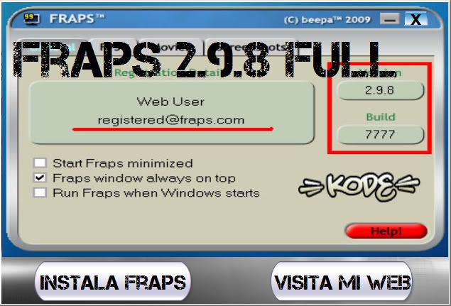 Fraps 2.9.8 full [MU] Fraps