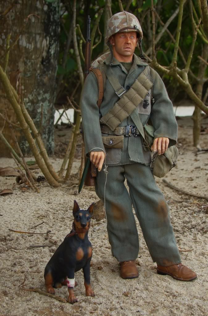 USMC  K9 "Mike and Dina" pacific war 031-4