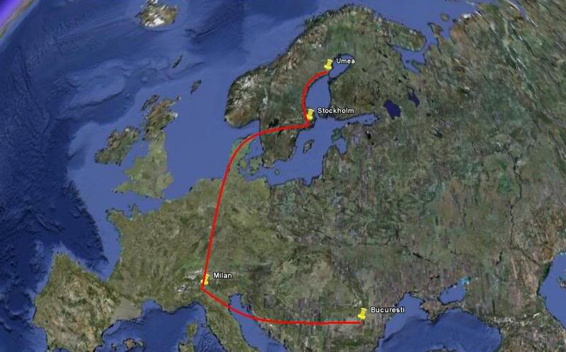 Spre nord cu EasyJet: Bucureşti - Milano - Stockholm - Umea (150 poze) Routing