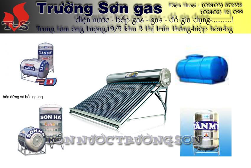 Cửa hàng TRƯỜNG SƠN GAS thông báo: Bonnuoc