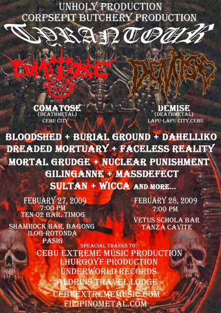 TYRANTOUR: feat. COMATOSE & DEMISE - Death Metal from Cebu Tyrantourposter