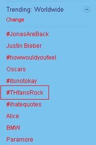 #THfansRock nos TTs Subiu2