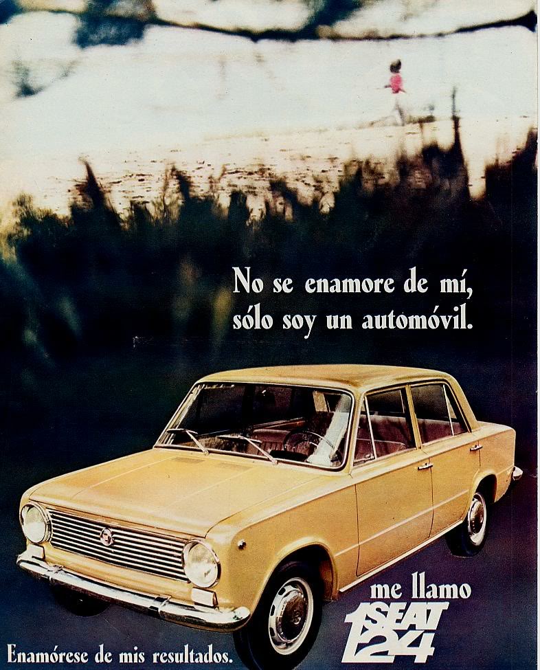 Publicidad de la epoca Seat 124 y Seat 1430 124