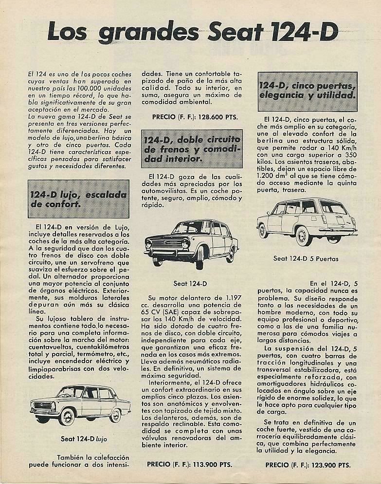 Publicidad de la epoca Seat 124 y Seat 1430 16-1