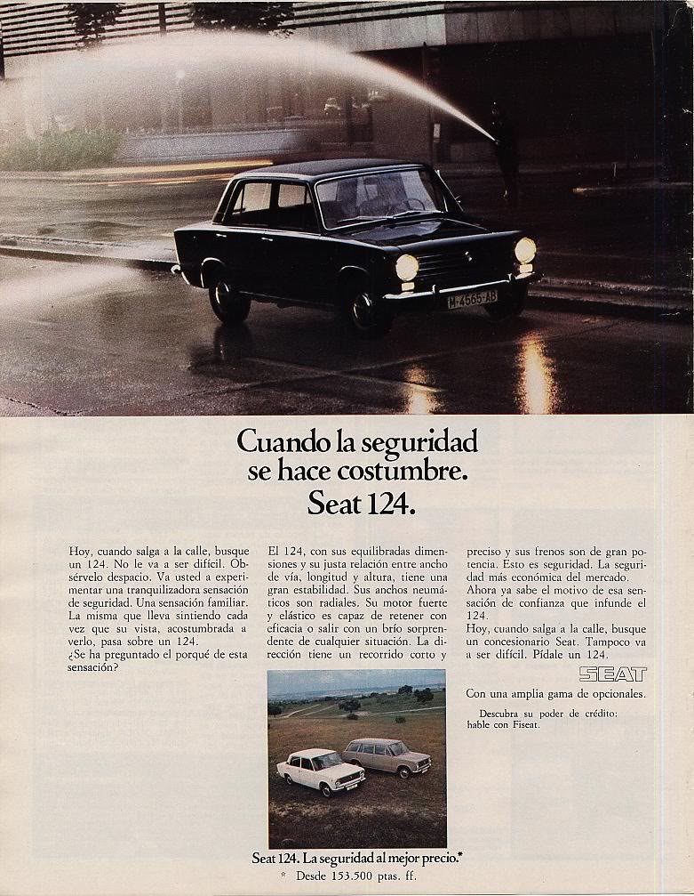 Publicidad de la epoca Seat 124 y Seat 1430 4-3