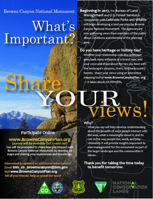 Colorado -- Brown's Canyon National Monument -- USFS/BLM Want YOUR Inputs... BCNM%20Flyer%205_zpsbhcj25sk