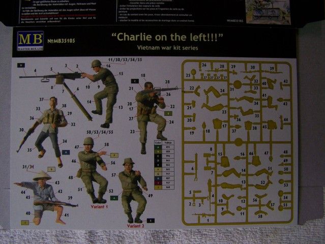 Master Box Charlie on the left – Vietnam War Series in 1/35th Scale Kit # MB35105 CharlieontheleftBoxrear