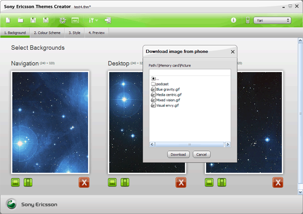 Sony Ericsson Themes creator [v4.08] TC408_image_download_dialog
