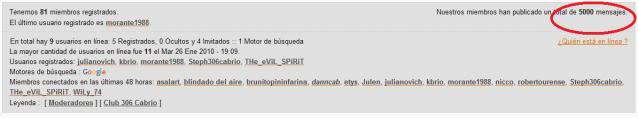 [ www.306cabriolet.es ] Récord : miles de mensajes 5000