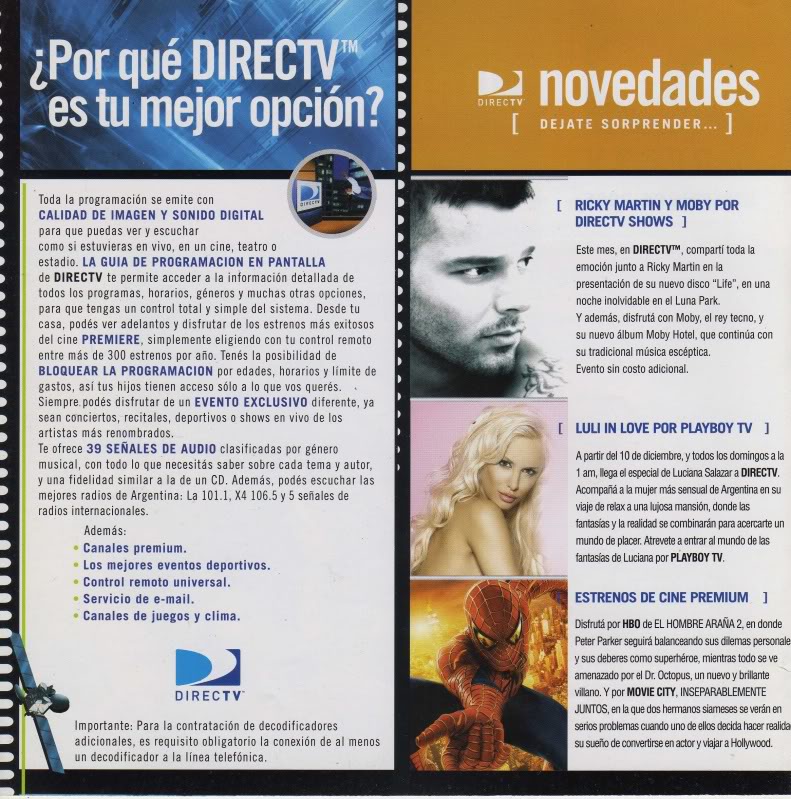 Folleto de DirecTV - Diciembre 2005 Dtv05122