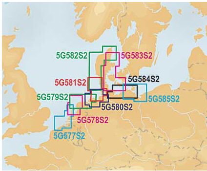 Kaart voor de nederlandse kust binnenwater. Goldsmall2