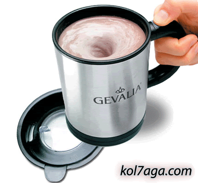 ماعندكش وقت تقلب حتي النسكافيه؟؟ Auto-stir-mug