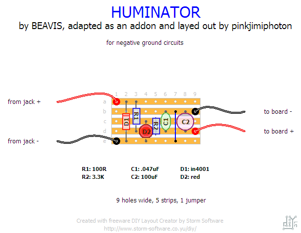 una duda, alimentacion de pedales caseros HuminatorVeroLayout