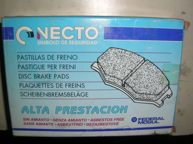 Pastillas de freno Necto Alta Prestación para Renault Siete y 7. DSCN4419