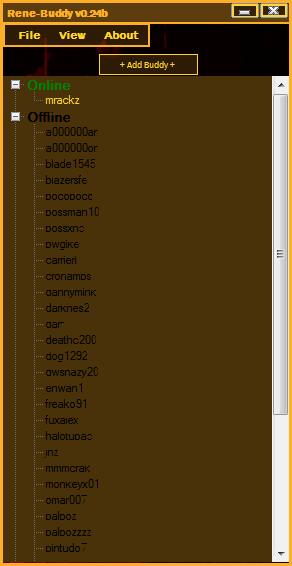 Rene-Buddy v 0.24 Buddylist