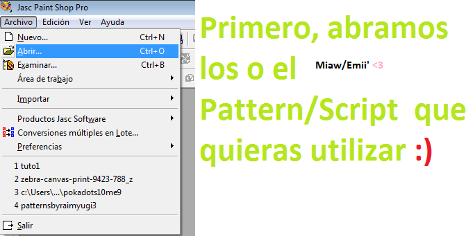 [Tutorial] Como usar Patterns/Scripts en PSP {Paint Shop Pro} Tuto00