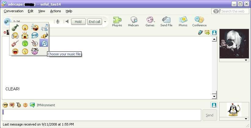 Muzica in yahoo messenger in timpul unei convorbiri 3-3