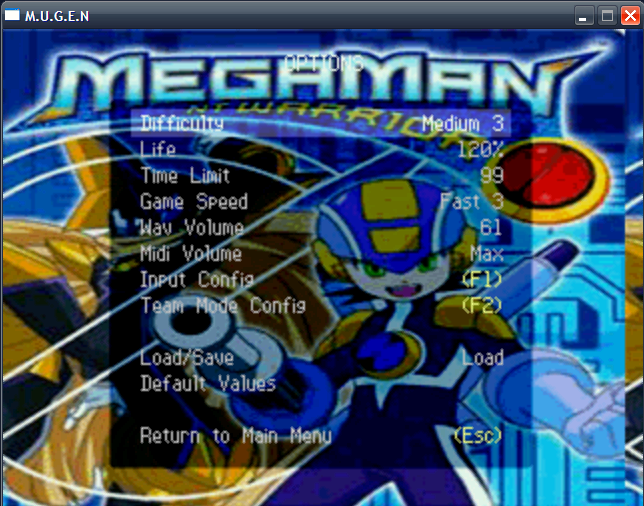 Megaman Battle Network Mugen Opciones-1