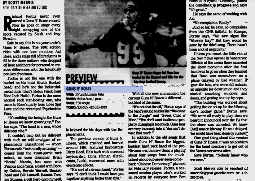 2002.11.22 - Pittsburgh Post-Gazette - Axl Rose Brings His Guns To Town (Richard) Utennavn-29