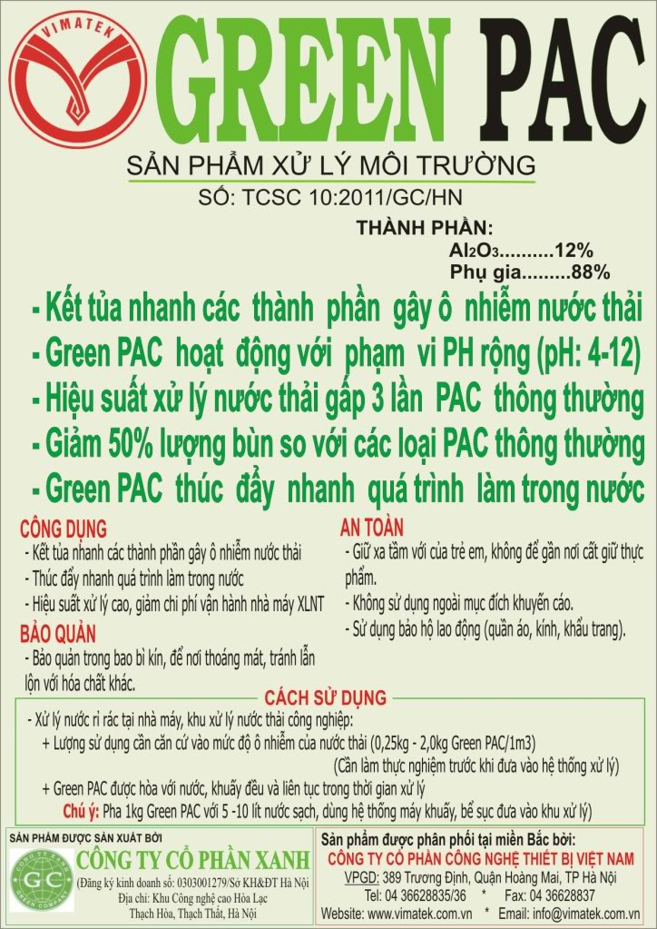 lắng - PAC Chất Trợ lắng trong quá trình xử lý nước GreenPAC1