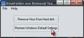 Remove New folder.exe virus+Restore Folder option(5 mb) 8-21-200906-22PM