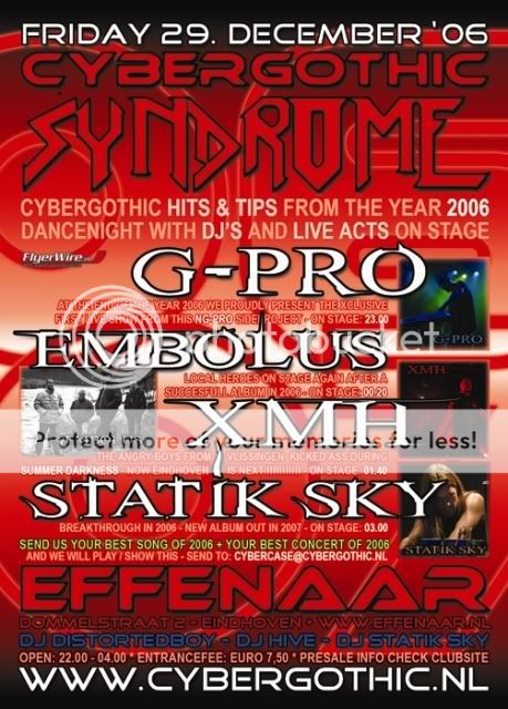 CYBERGOTHIC SYNDROME 29 december Eindhoven CSflyer29120672dpi