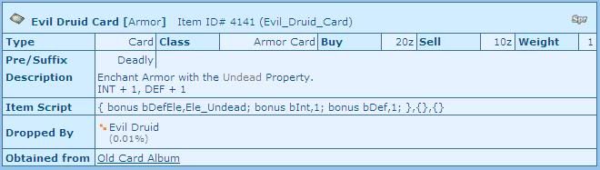 Underrated Armor Cards  EvilDruid