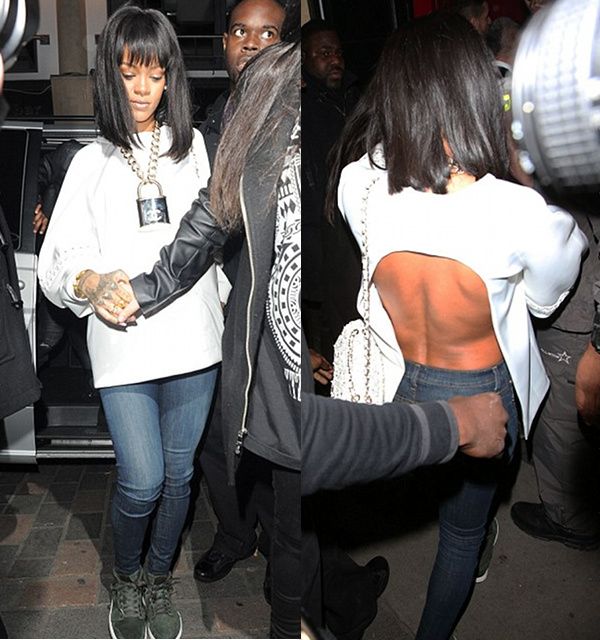 KEY TO HER HEART? Rihanna ROCKS Chanel Padlock Necklace, Arrives At London Hotspot WITH DRAKE Drri6