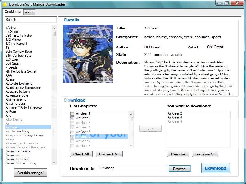 DomDomSoft Manga Downloader - Phần mềm download truyện tranh từ Onemanga.com Ss2