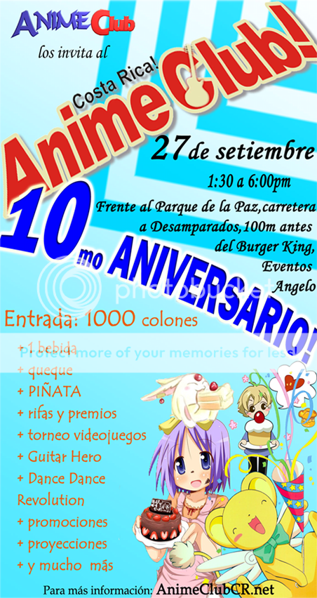 10º Aniversario del AnimeClubCR Afichepostear