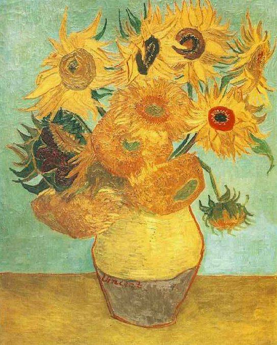 phải - Danh họa Van Gogh - Nghệ sĩ tiên phong của trường phái biểu hiện  TwelvesunflowersinaVase