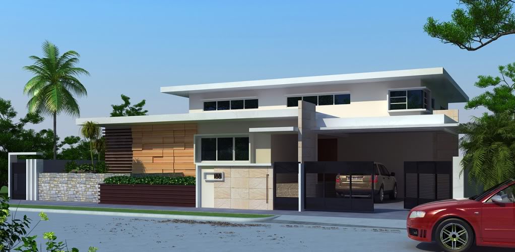 Rust Two Storey Simple Modern House PalomariaoptionrenderPS