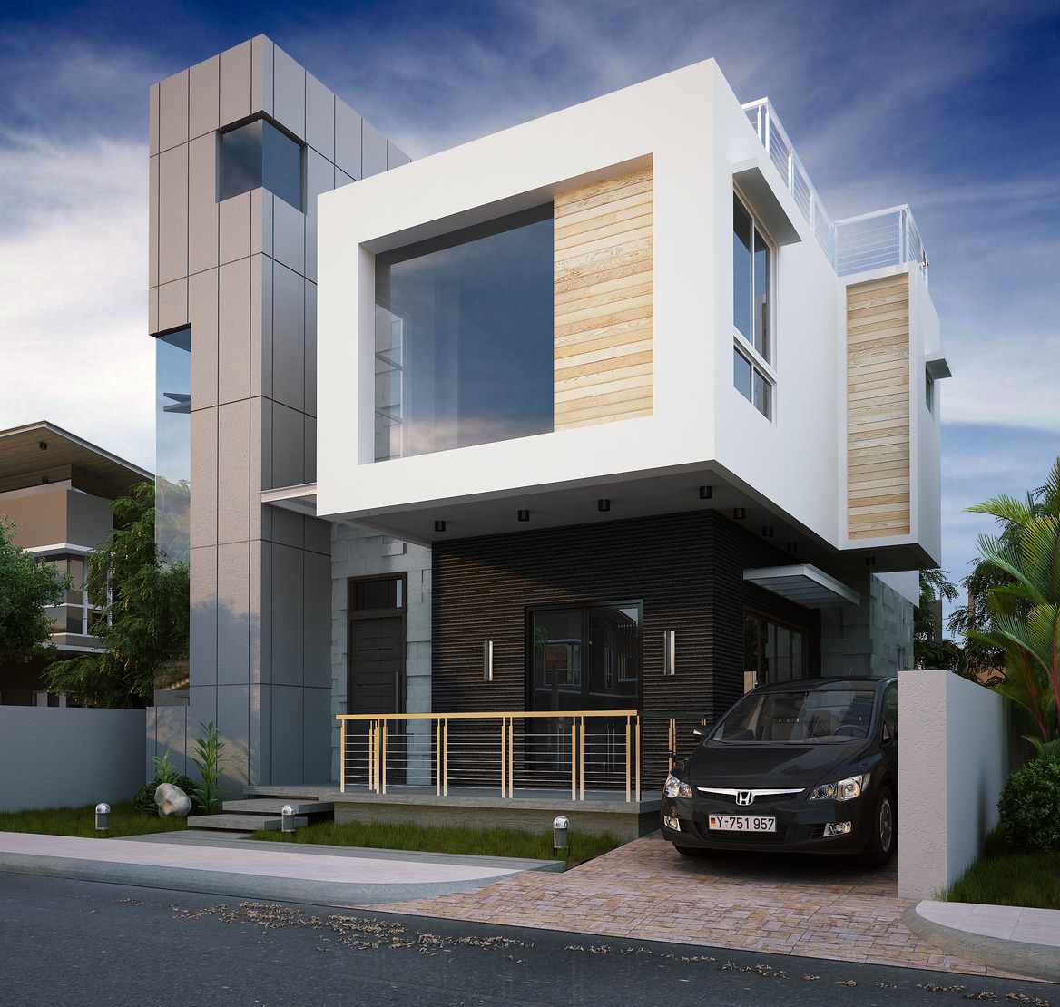 Kahong Modern House 3d Exterior !! (Added Views) Pers2final