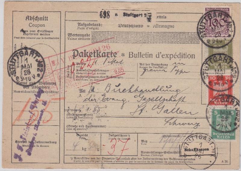 Inquiry: Old German parcel credentials (paketkarte), a letter (Brief)  Z002