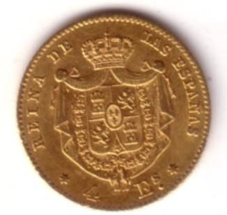 4 Escudos de Isabel II de 1867. 1867rev-1