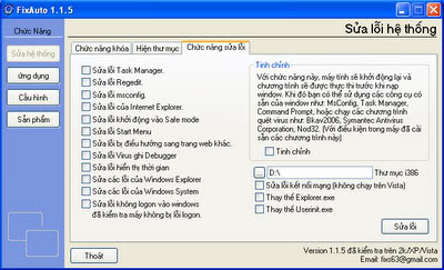 FixAuto 1.1.6 tiếng việt - Sửa lỗi máy tính nhiễm Virus Autorun, ẩn hiện thư mục, sửa lỗi hệ thống... FixAuto_l