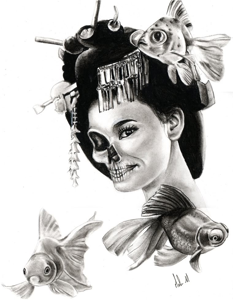 dessin s'inspirant de l'iconographie du tatouage par Mel Geicha