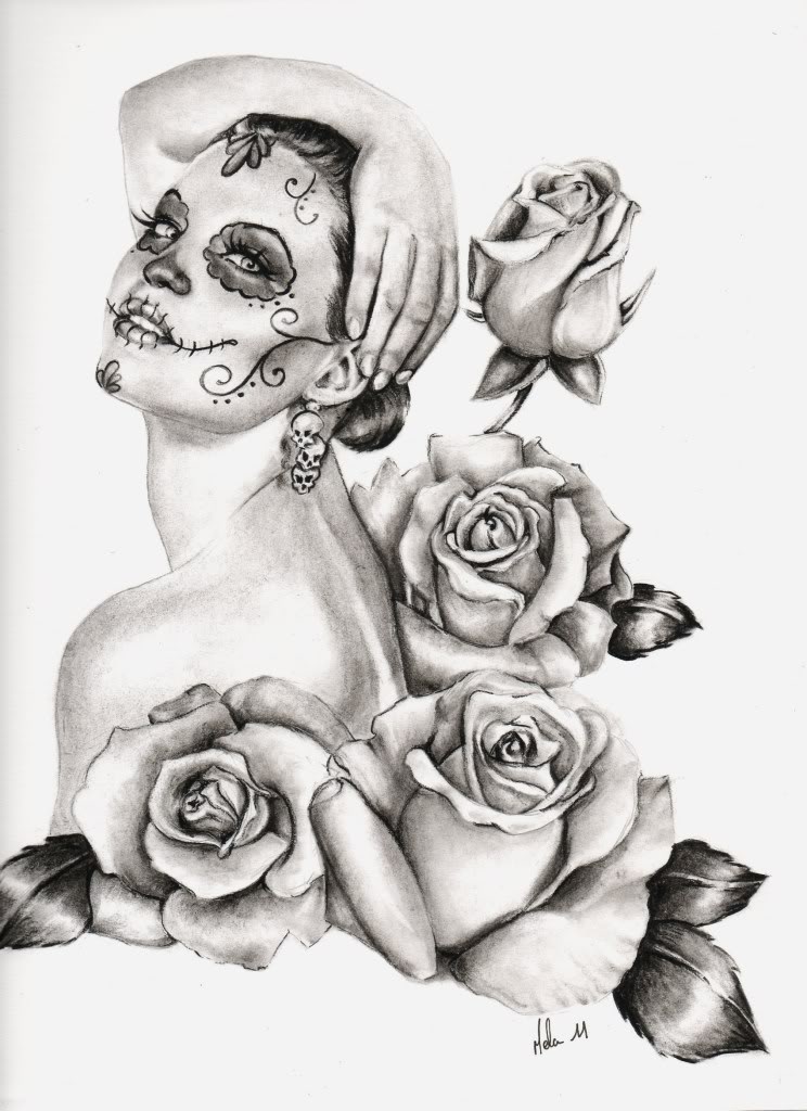 dessin s'inspirant de l'iconographie du tatouage par Mel Img100