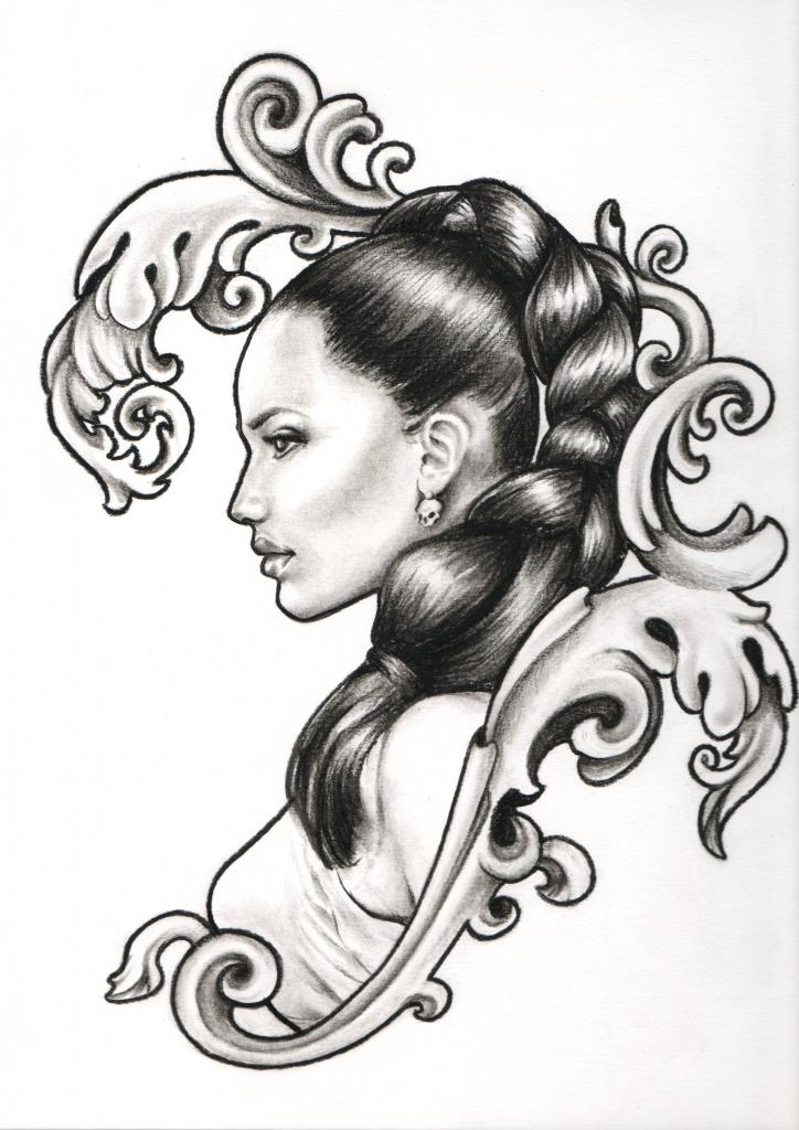 dessin s'inspirant de l'iconographie du tatouage par Mel Img112