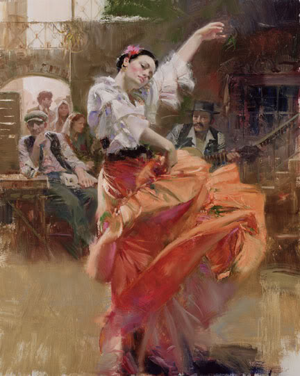 Te rrallat e artit dhe dashurisë Flamenco_In_Red_40x32