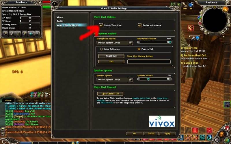 How can I make in game chat work? GuildChat3