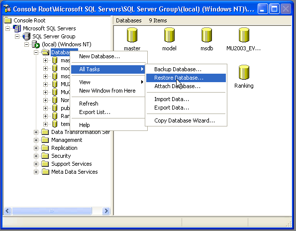 Hướng dẫn backup và Restore Database . Restore1