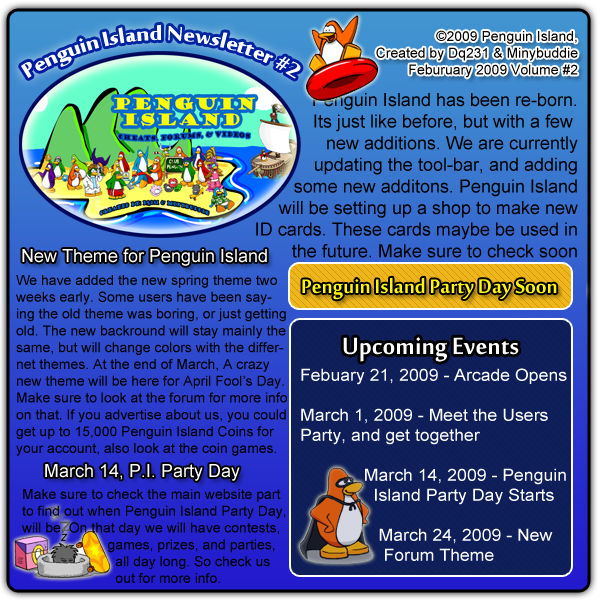 Penguin Island Newsletter, Feb 2009 NewsletterFeb2009