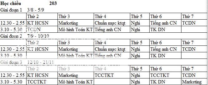 Lịch học kỳ 1 năm 3 Lichhoc