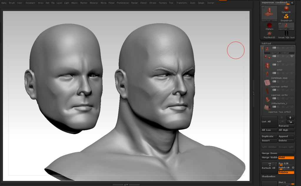 Alex Ross' Superman WIP Supermanheadbeforeafter