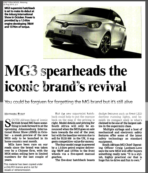 New (UK) MG3 @ SA Motor Show in October MG3article1_zpscc4d1b4e